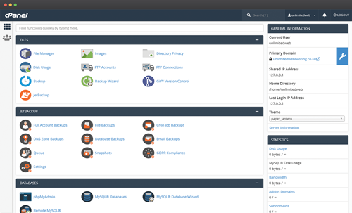 cPanel Control Panel